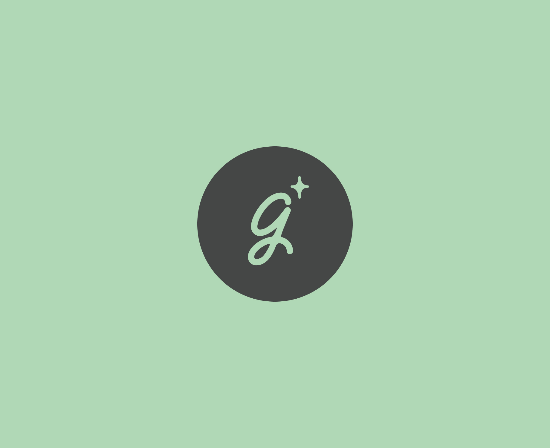 icone "G" dans un cercle noir sur fond vert
