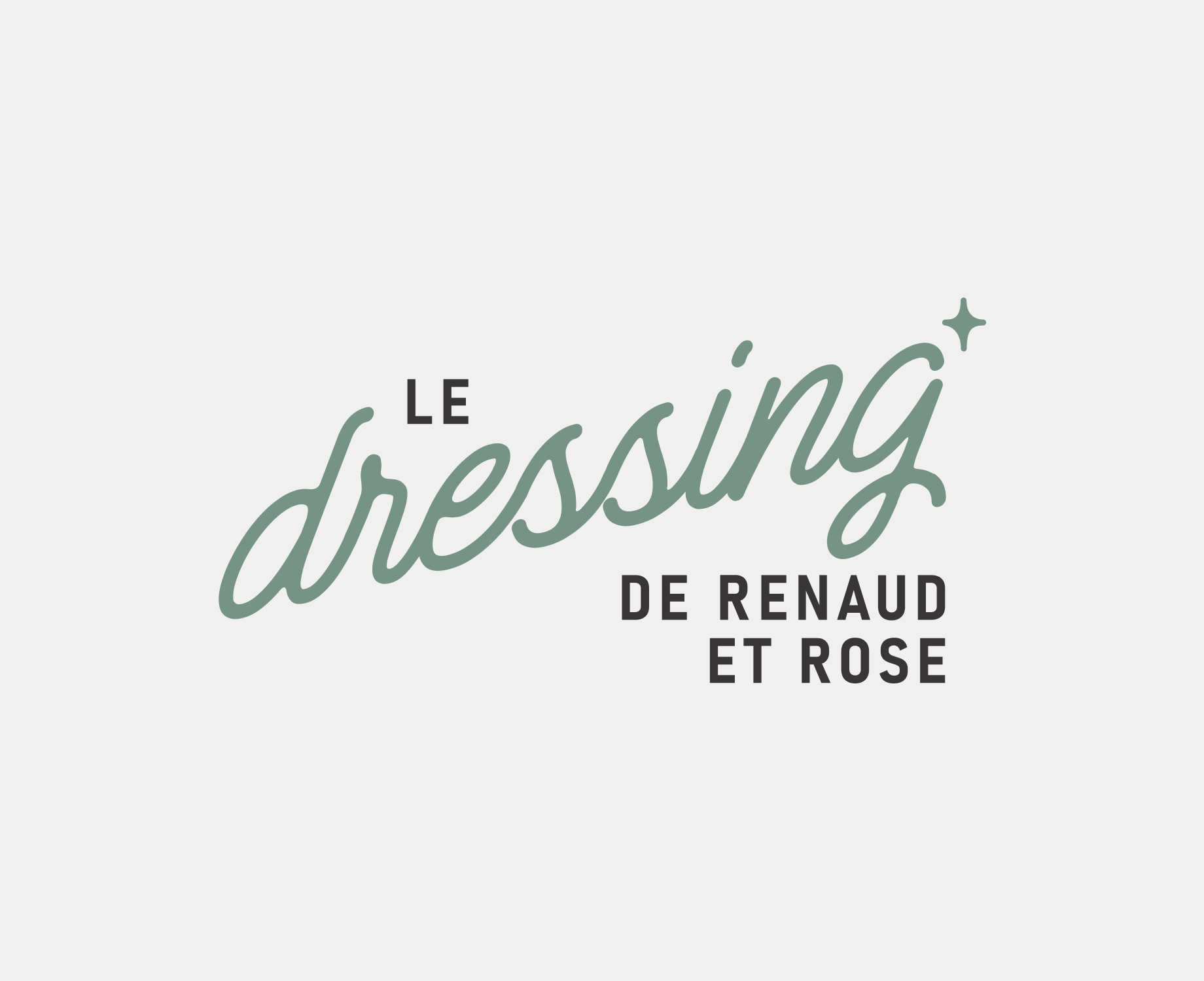 Logo de la boutique avec "dressing" en élément central et une étoile au dessus du "g"